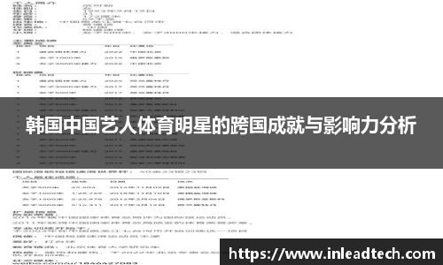 韩国中国艺人体育明星的跨国成就与影响力分析